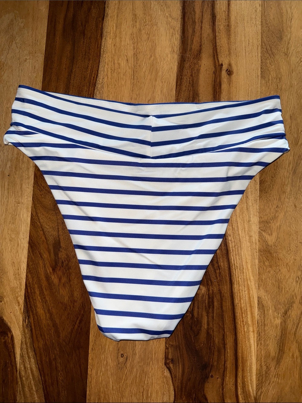 MeUndies White With Blue Stripes Bikini Bottom - Picture 2 of 3